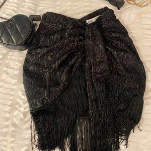 Embellished Fringe Sarong Skirt